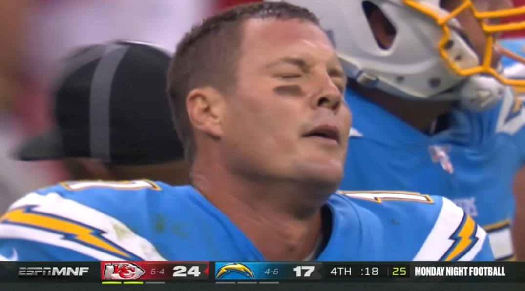 PHOTO Philip Rivers Looking Constipated After Throwing Game Ending Interception