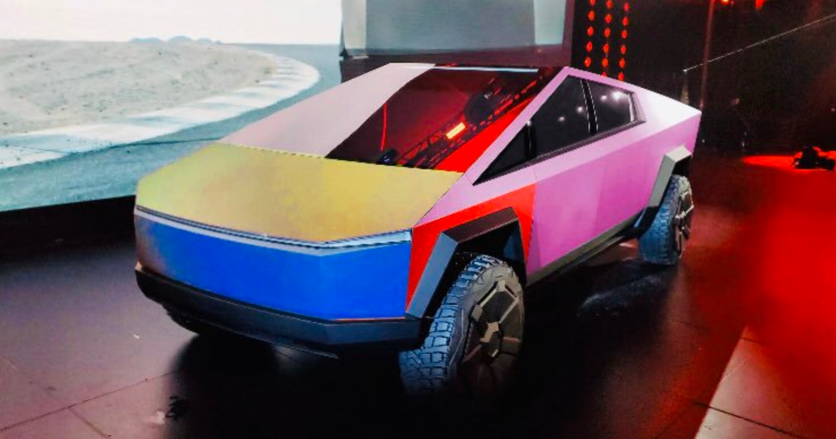 PHOTO Poptart Colored Tesla Cybertruck