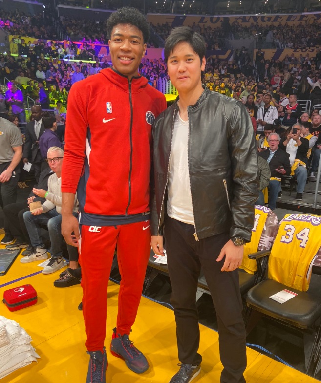 PHOTO Rui Hachimura And Shohei Ohtani Courtside At Wizards Lakers In LA