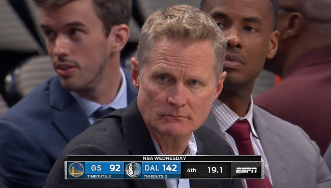 PHOTO Steve Kerr Looking Humbled Watching Warriors Lose By 50