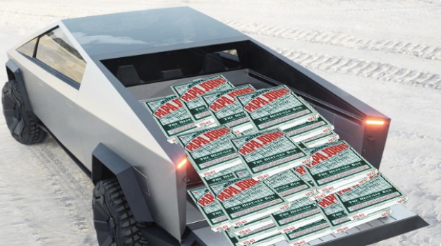 PHOTO Tesla Cybertruck Can Hold 150 Papa John's Pizzas