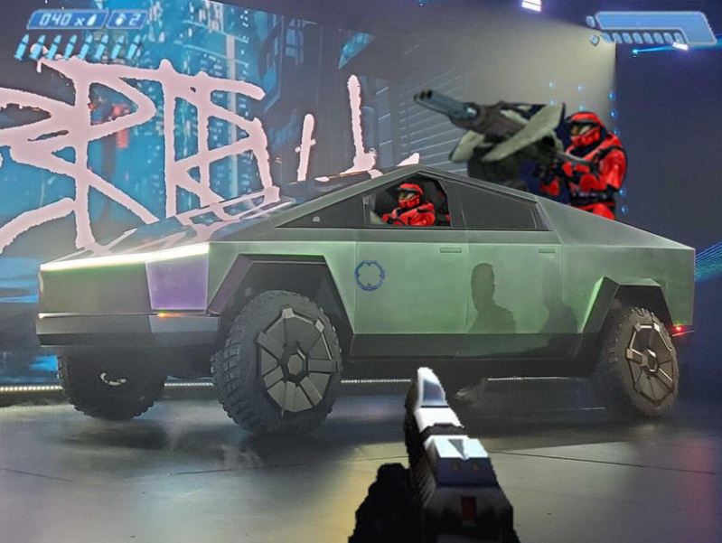 PHOTO Tesla Cybertruck Edited To Look Like A Tank