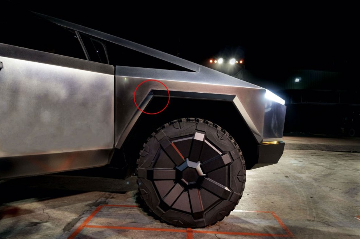 PHOTO Tesla Cybertruck Has Autopilot Camera In Fender It's So Small You Can Barely See It