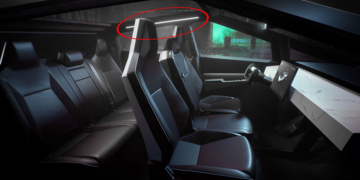 PHOTO Tesla Cybertruck Has Interior Lighting Strip For Rear Seats