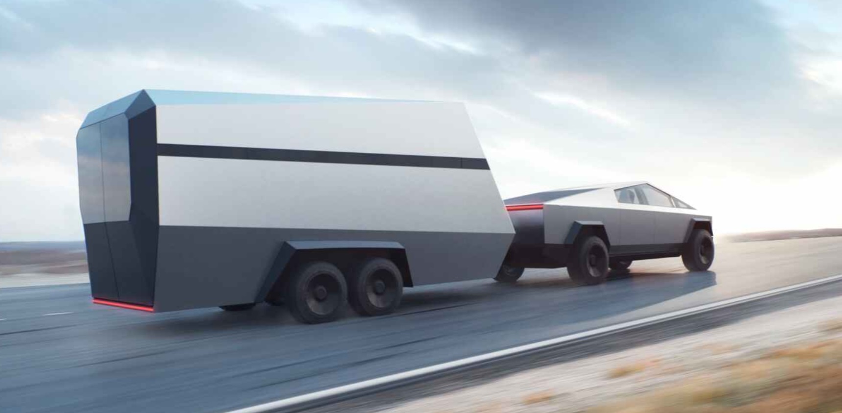 PHOTO Tesla Cybertruck With A Full Sized Trailer