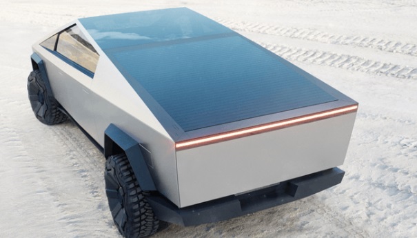 PHOTO Tesla's Cybertruck With A Solar Panel On It