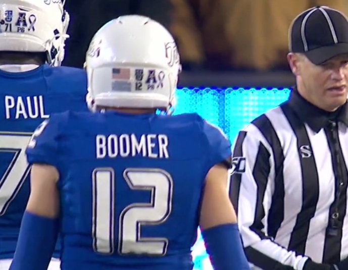 PHOTO Tulsa Football Player With Boomer On The Back Of His Jersey