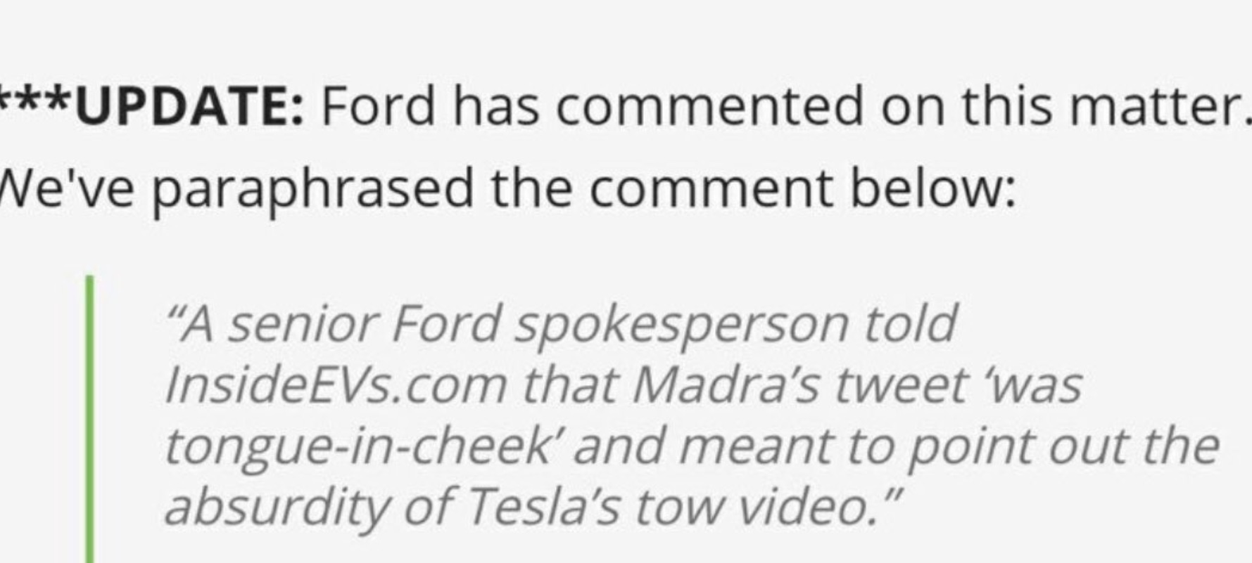 PHOTO Young VP Of Ford Subsidiary Retracts Statement After Elon Musk Agrees To Tesla Cybertruck Ford F-150 Faceoff