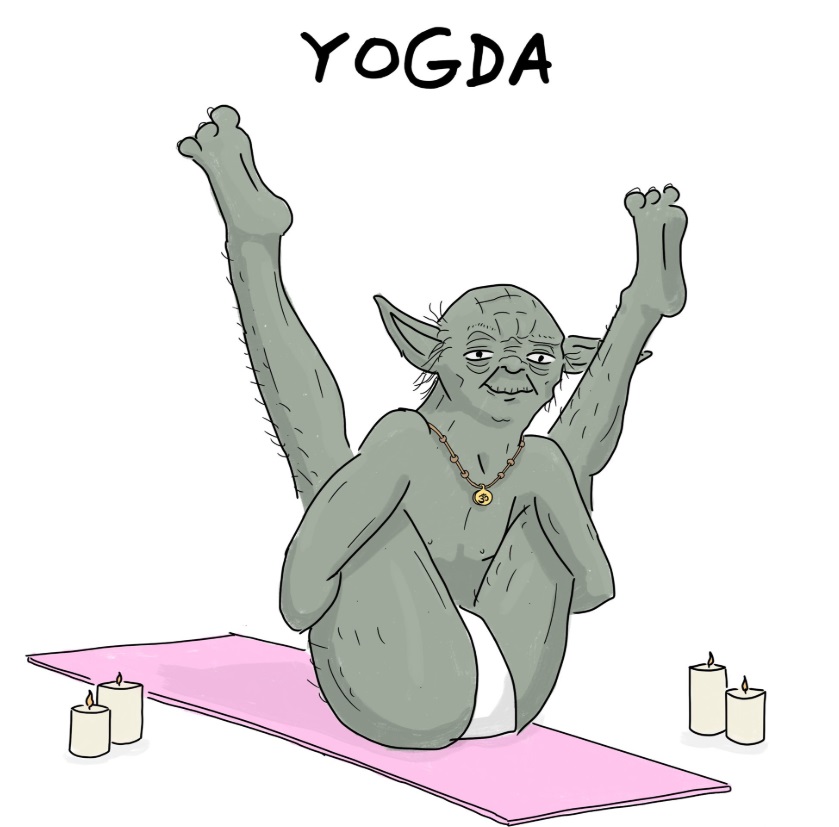 PHOTO Adult Yoda Doing Yoga