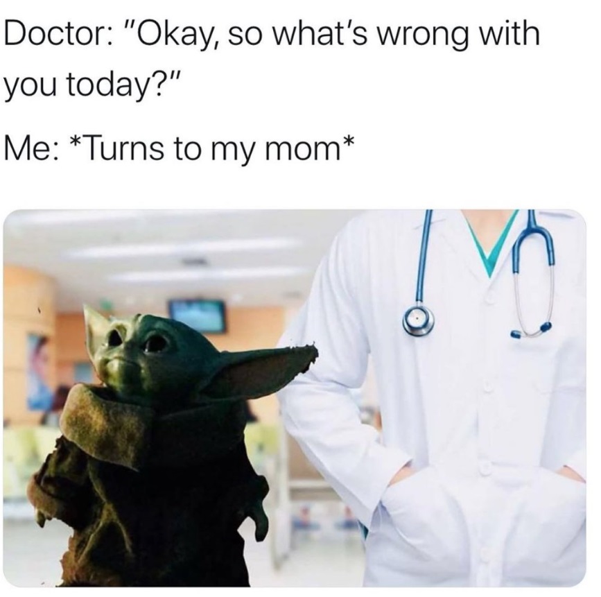 PHOTO Baby Yoda Asks Mom About Sore Stomach Meme