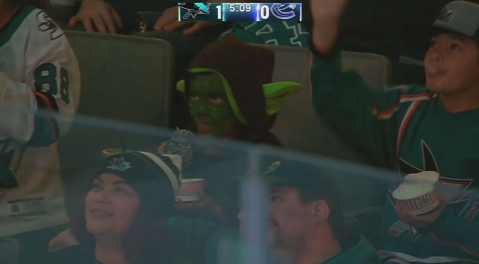 PHOTO Baby Yoda At San Jose Sharks Game