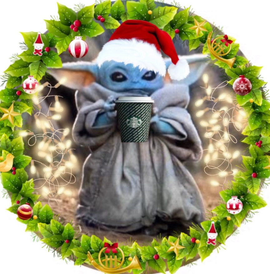 PHOTO Baby Yoda Chrismtas Wreath