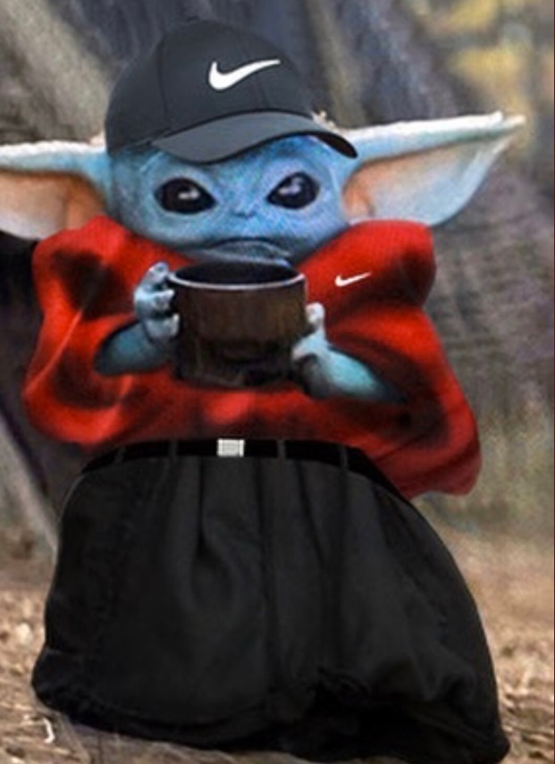 PHOTO Baby Yoda Dressed As Tiger Woods In Nike Gear For Golfing