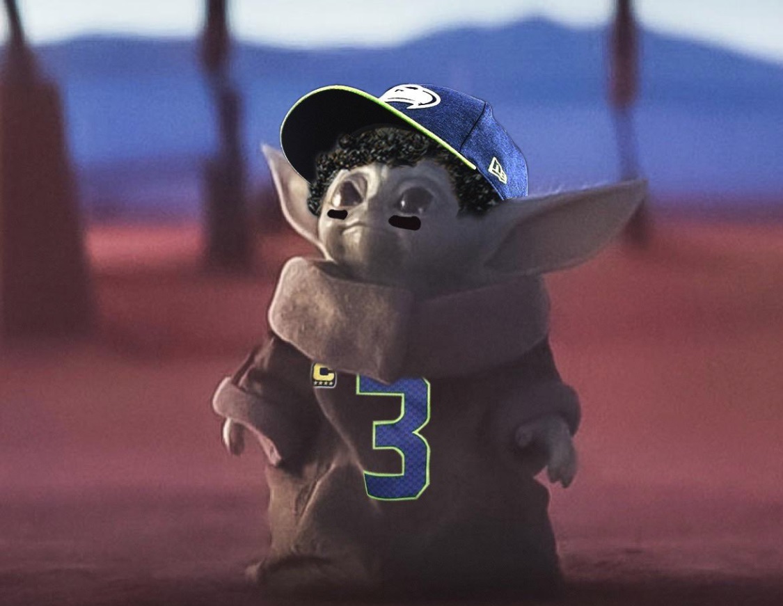 PHOTO Baby Yoda Dressed Up As Seattle Seahawks QB Russell Wilson