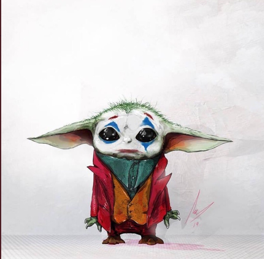 PHOTO Baby Yoda Dressed Up As The Joker