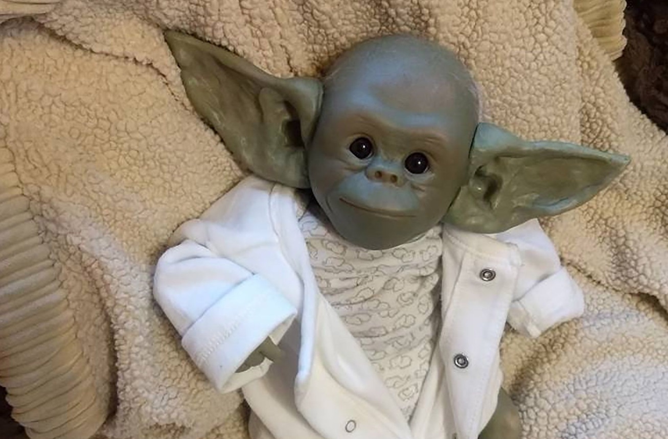 PHOTO Baby Yoda Dressed Up Like A Human Baby