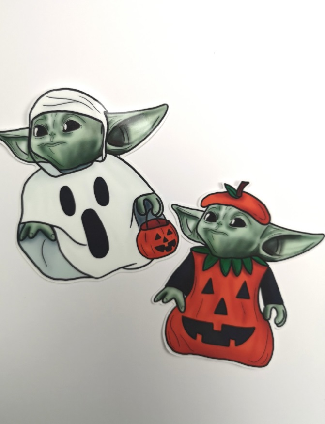 PHOTO Baby Yoda Dressed Up Like A Pumpkin And Ghost