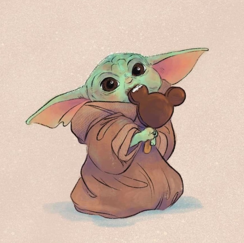 PHOTO Baby Yoda Eating A Dilly Bar From Dairy Queen