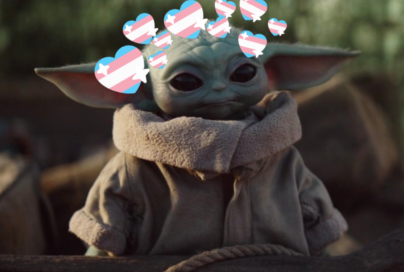 PHOTO Baby Yoda For Trans Rights