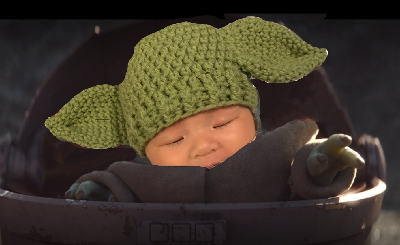 PHOTO Baby Yoda Hats For Human Babies