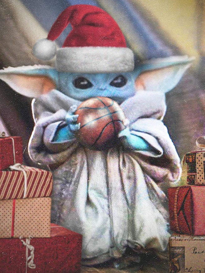 PHOTO Baby Yoda Holding A Basketball For NBA Christmas Day Games