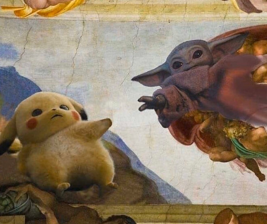 PHOTO Baby Yoda Holding Hands With Pikachu