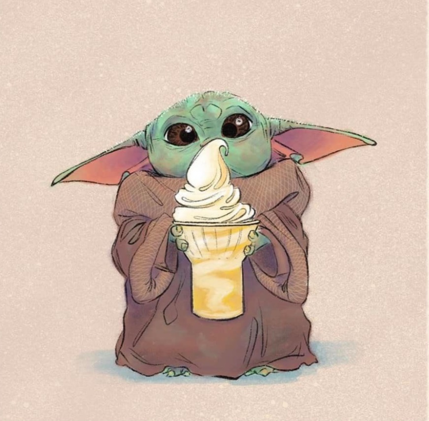 PHOTO Baby Yoda Holding Ice Cream Cone