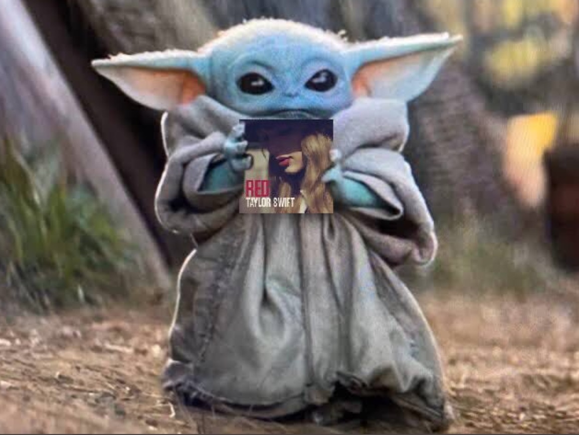 PHOTO Baby Yoda Holding Red By Taylor Swift Album