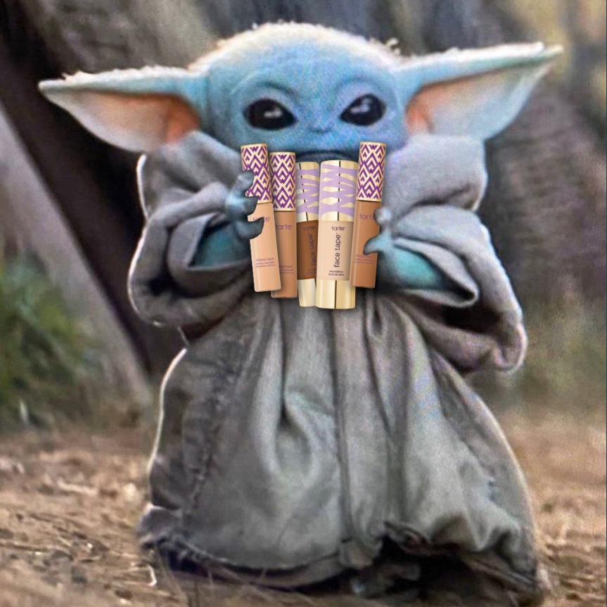 PHOTO Baby Yoda Holding Tons Of Makeup