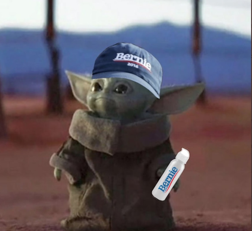 PHOTO Baby Yoda In A Bernie Sanders 2020 Hat