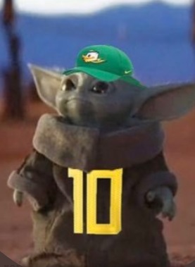 PHOTO Baby Yoda In Oregon Ducks Jersey And Hat