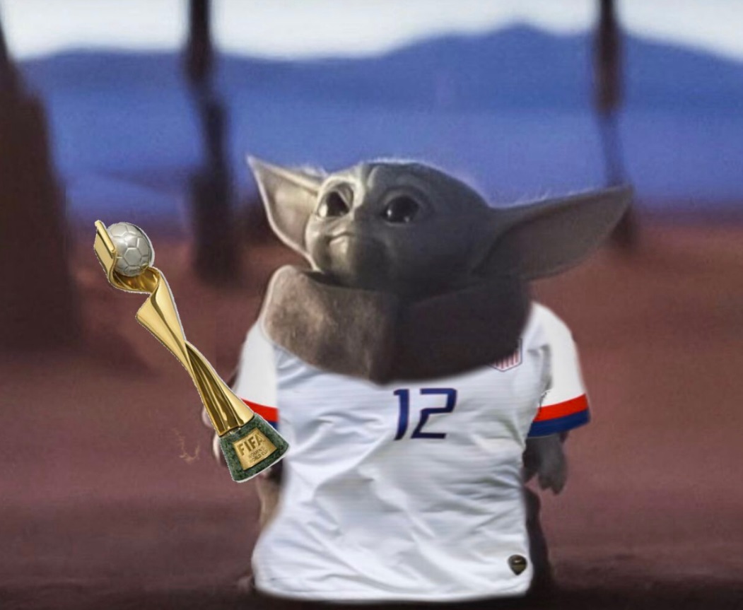 PHOTO Baby Yoda In US World National Team Jersey With Trophy