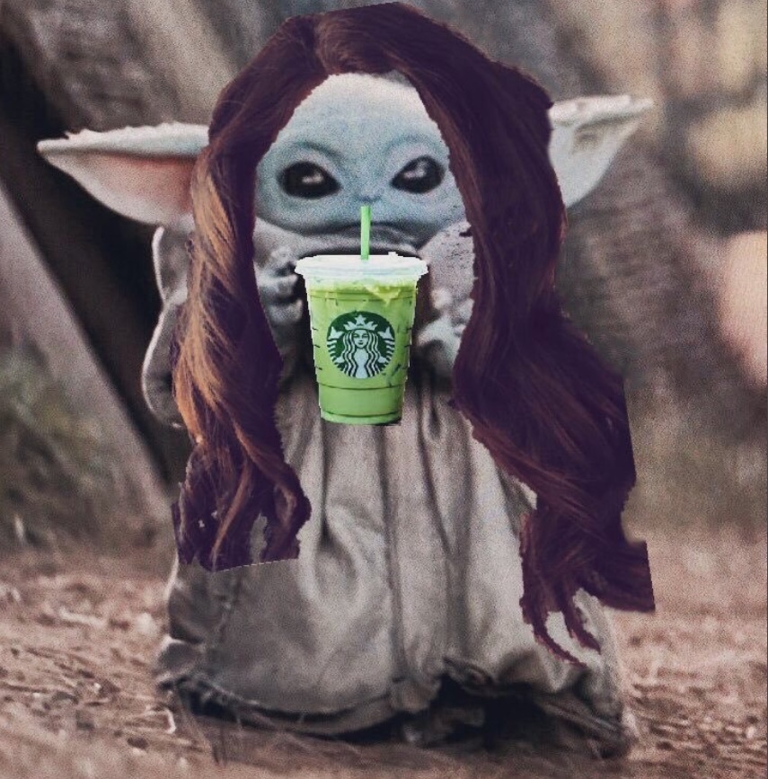 PHOTO Baby Yoda Looking Like Basic Bitch With Starbucks