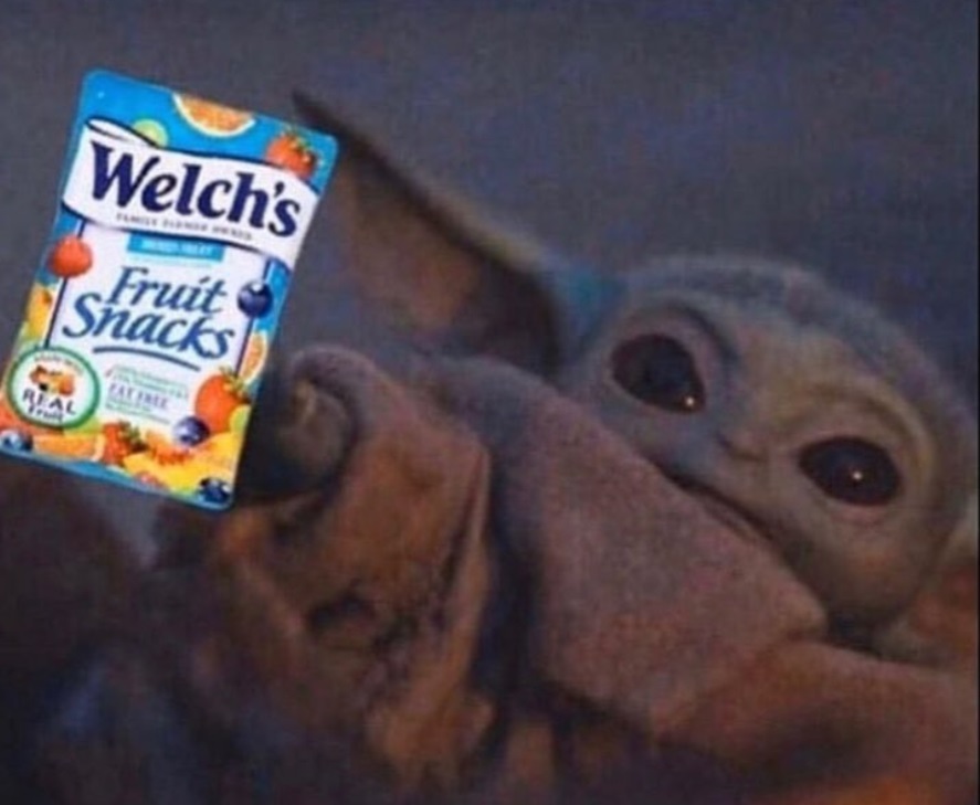 PHOTO Baby Yoda Offering You Some Fruit Snacks