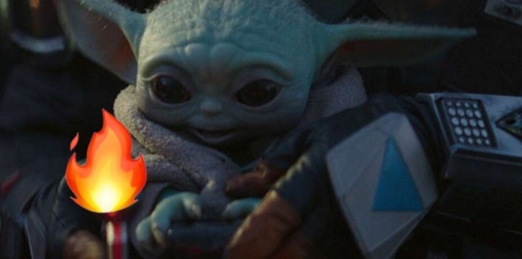 PHOTO Baby Yoda Playing With Fire