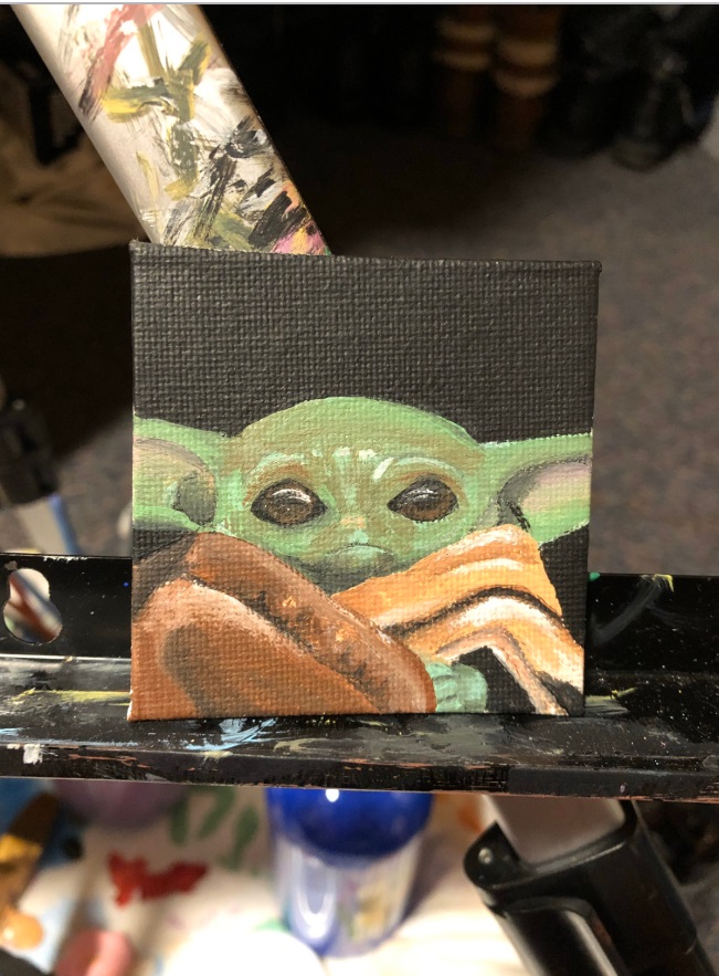 PHOTO Baby Yoda Printed On Canvas