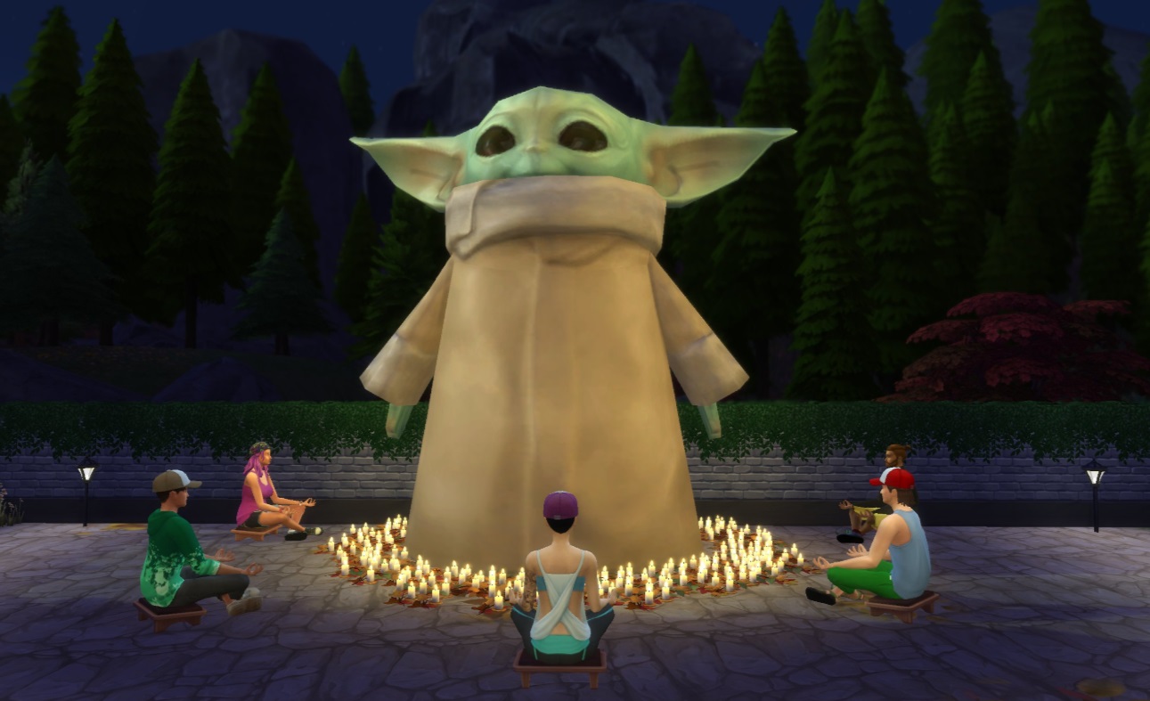 PHOTO Baby Yoda Shrine Built In Sims 4