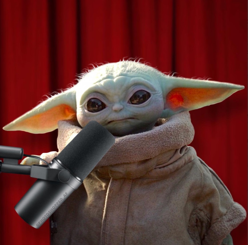 PHOTO Baby Yoda Singing In A Microphone