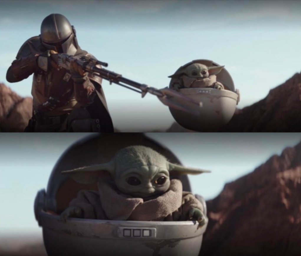 PHOTO Baby Yoda Smiling Everytime Mando Shoots Something