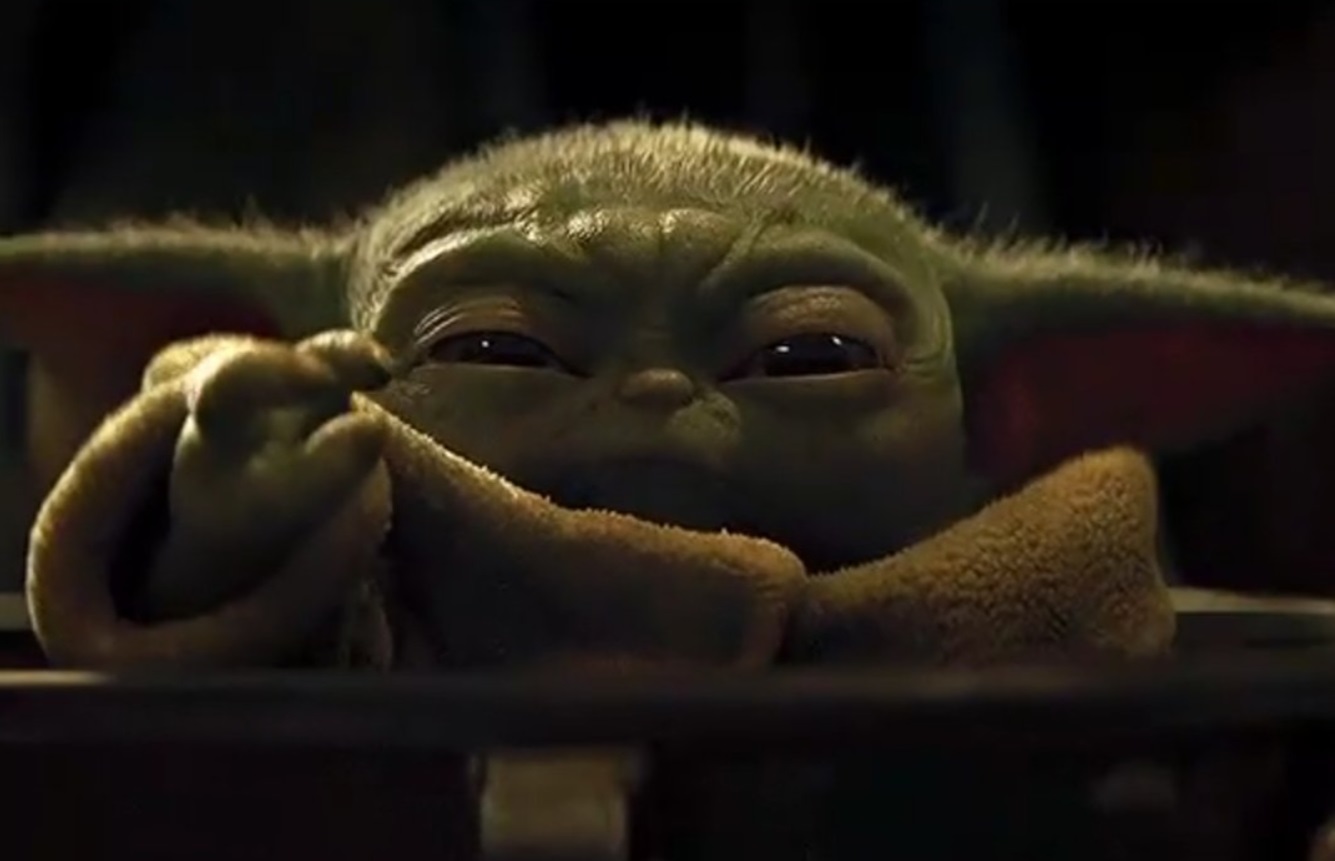 PHOTO Baby Yoda Squinting Like He's Looking At The Sun