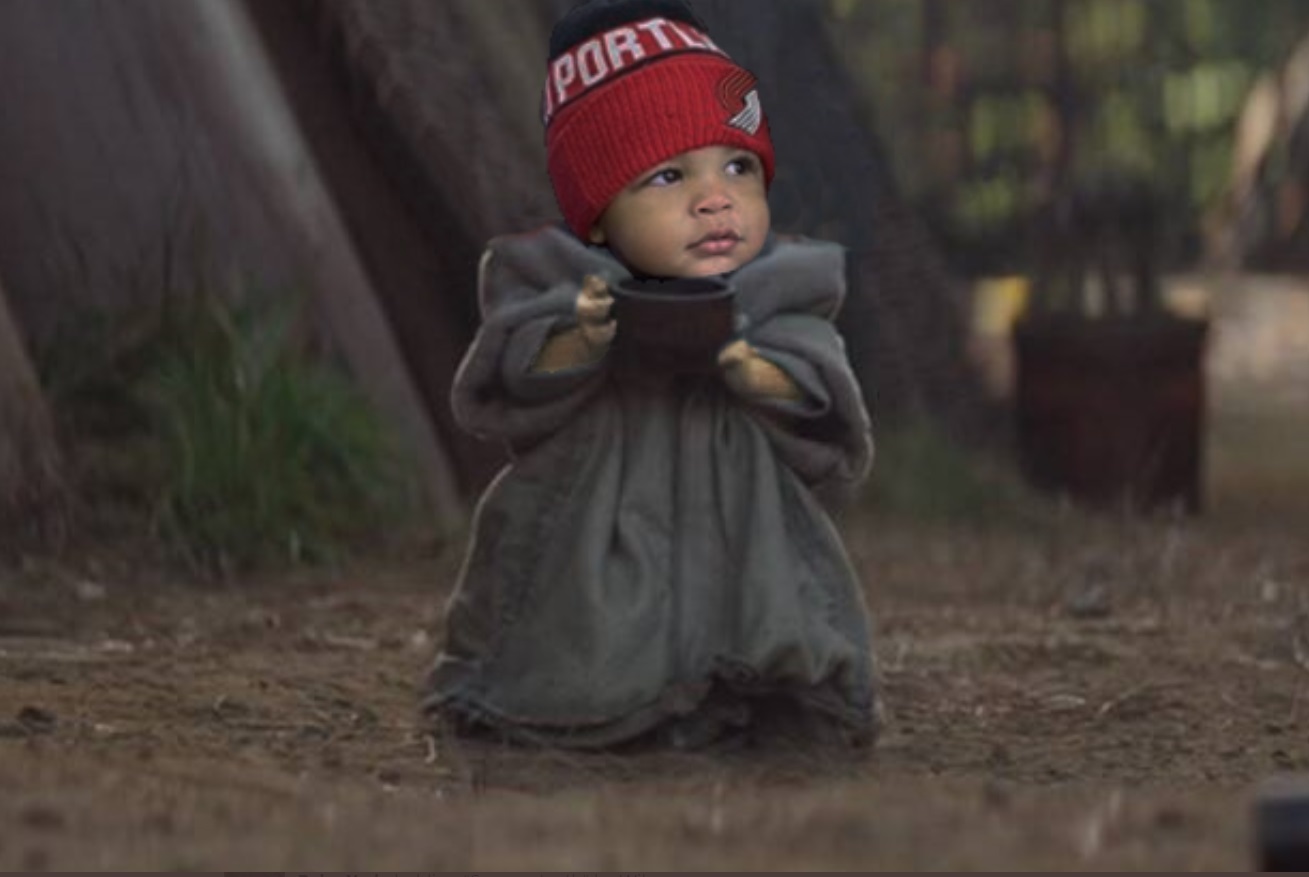 PHOTO Baby Yoda Turned Into Baby Damian Lillard With A Portland Trailblazers Beanie On