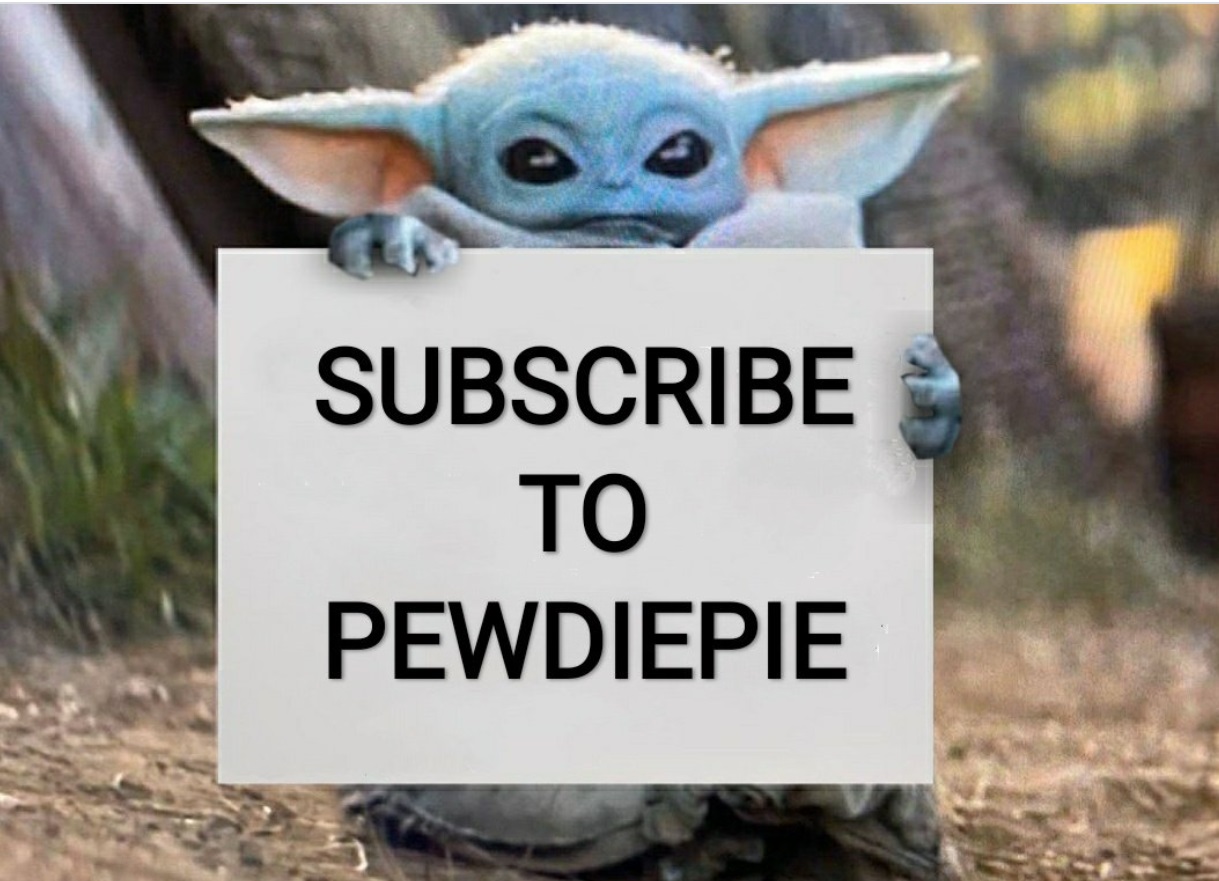 PHOTO Baby Yoda Wants You To Subscribe To PewDiePie