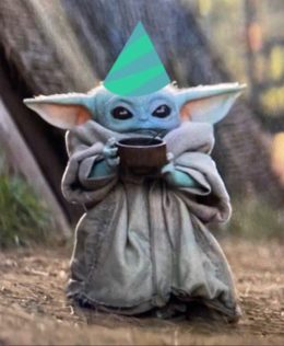 PHOTO Baby Yoda With A Birthday Hat