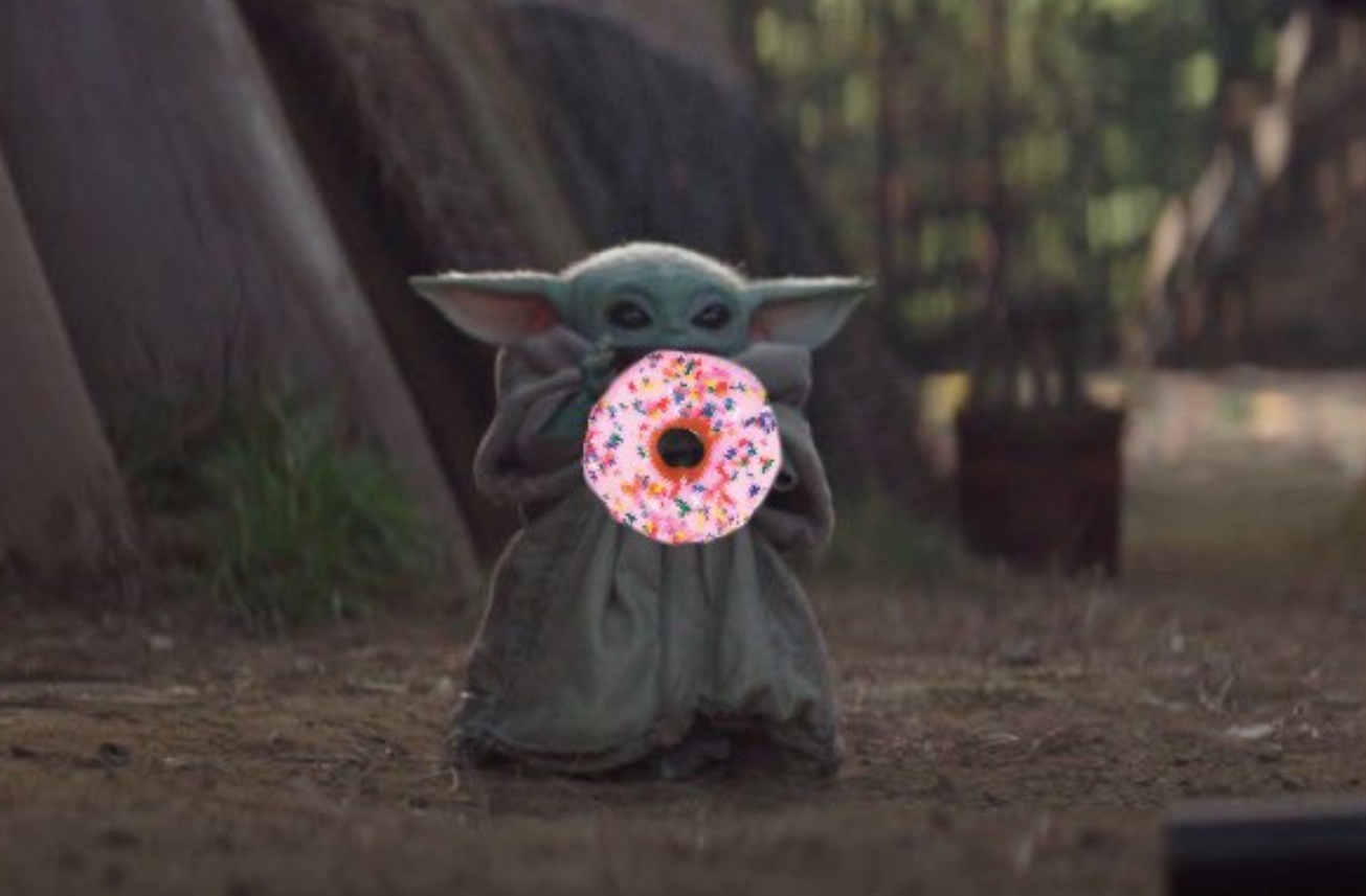 PHOTO Baby Yoda With A Doughnut