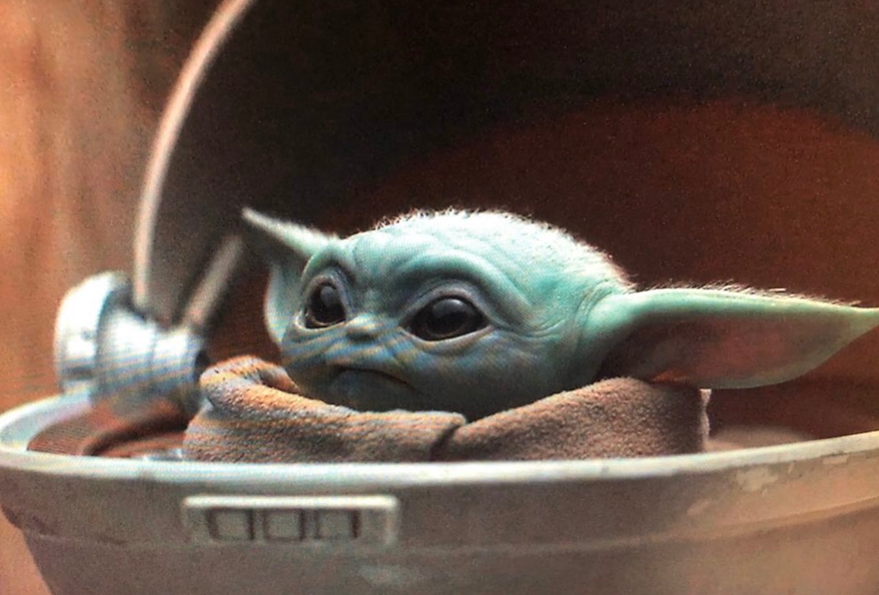 PHOTO Baby Yoda With A Scarf On