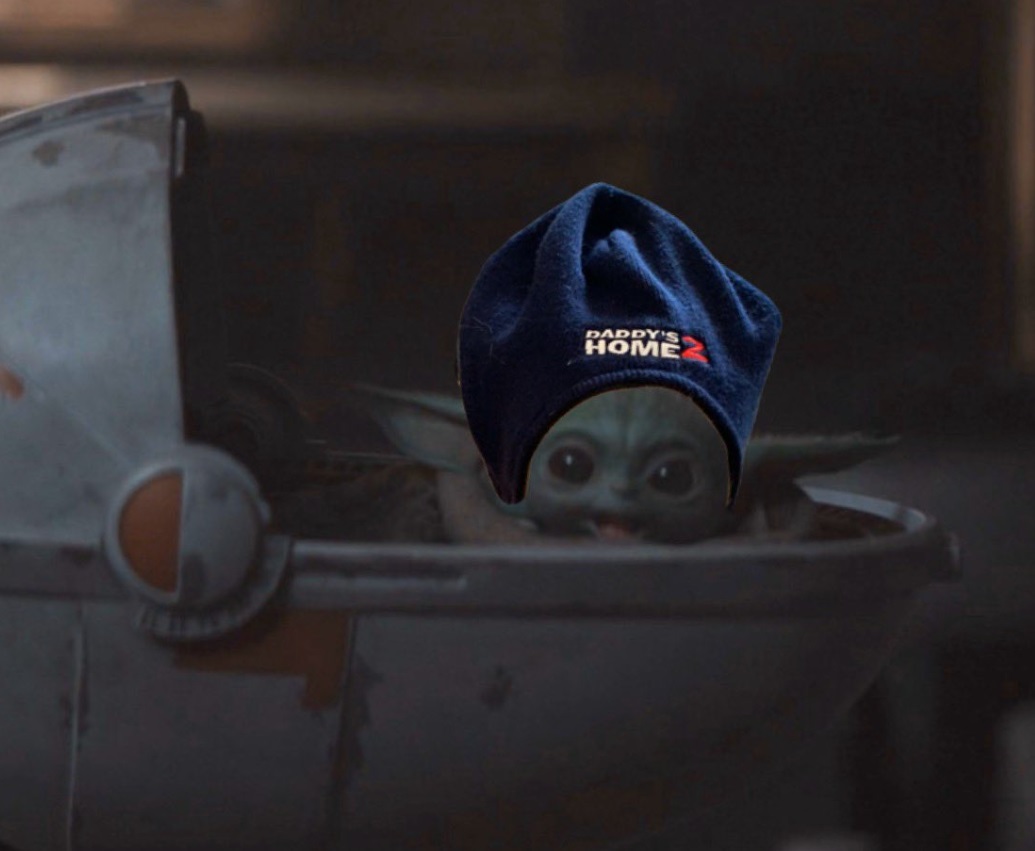 PHOTO Baby Yoda With Daddy's Home 2 Hat