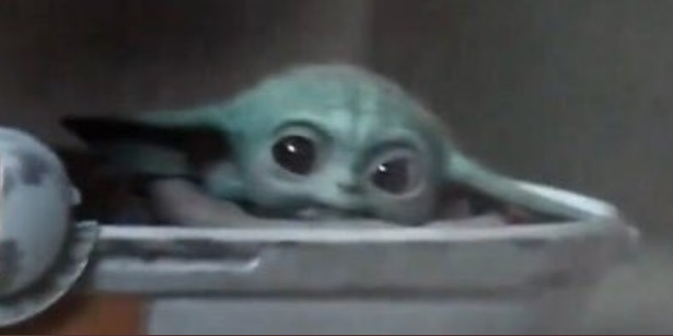 PHOTO Baby Yoda's Eyes Wide Open