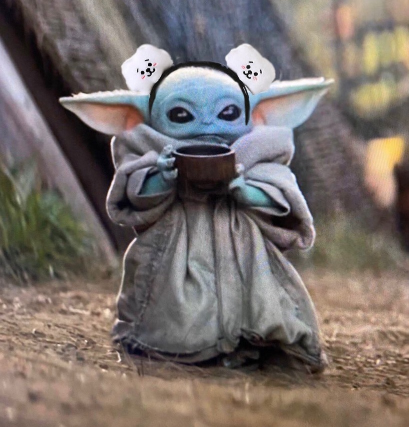 PHOTO Bald Baby Yoda With Ear Muffs