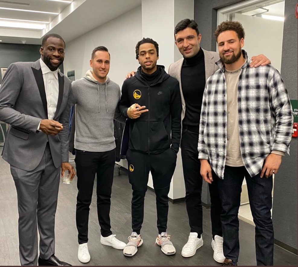 PHOTO Draymond Green Klay Thompson Zaza Pachuila And Warriors Players Wearing Black Tech Fleece Joins