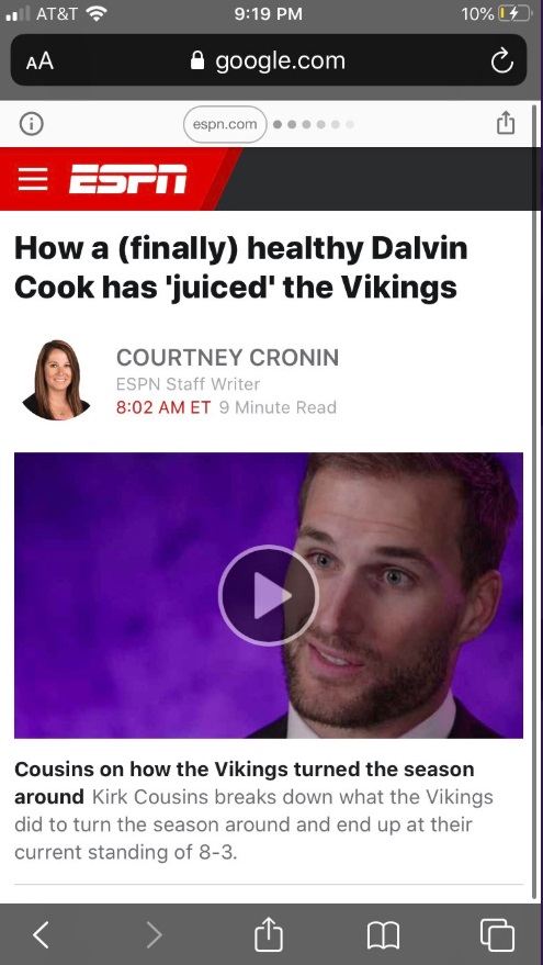 PHOTO ESPN Jinxed Dalvin Cook By Saying He's Finally Healthy